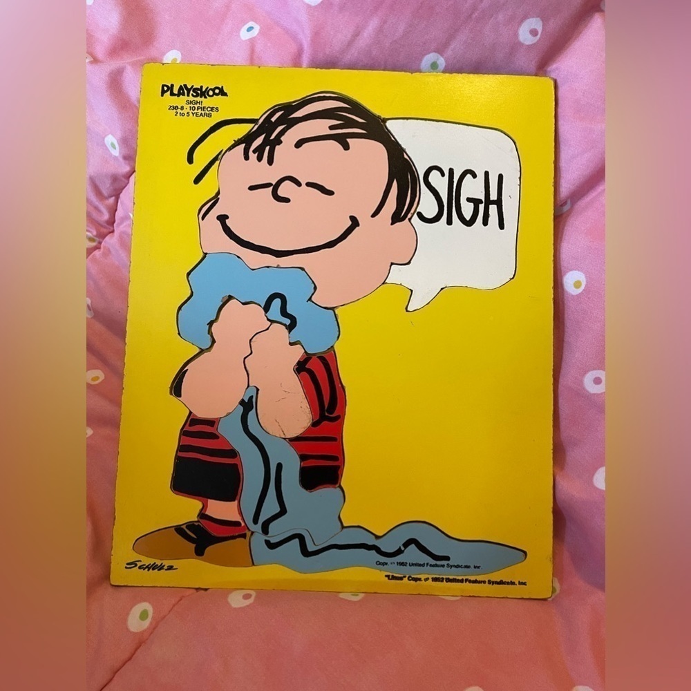 Vintage Playskool Charlie Brown “Sigh” Wood Puzzle